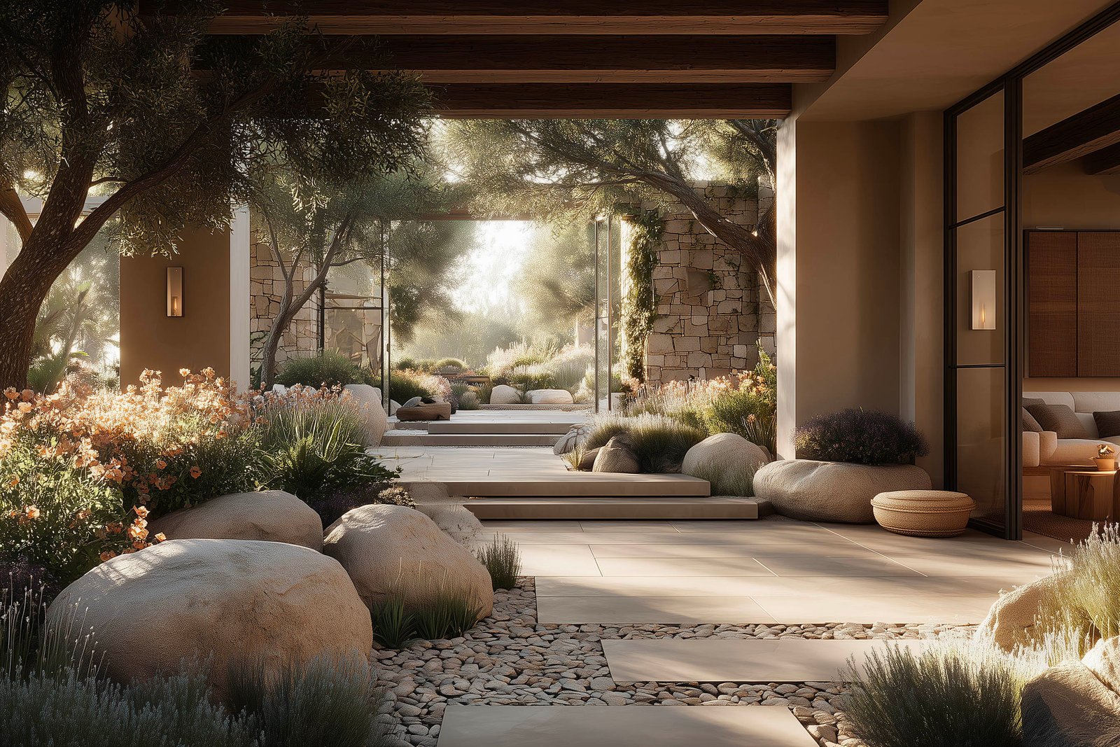 Californian architectural garden revealing intuition, light, and spatial direction